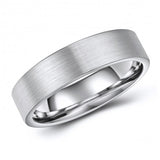 Classic Tungsten Ring Band - Wedding - 6mm - Fashion - Brushed Finish - Men's - Unisex - Engravable - Flat MJ-TUR-448-102