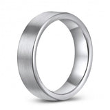 Classic Tungsten Ring Band - Wedding - 6mm - Fashion - Brushed Finish - Men's - Unisex - Engravable - Flat MJ-TUR-448-102