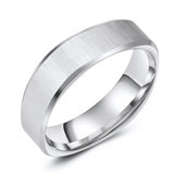 Mod-Chic Squared Tungsten Ring Band - Wedding - 6mm - Fashion - Brushed Finish - Men's - Unisex - Engravable - Flat MJ-TUR-448-105