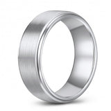 Stylish Tungsten Ring Band - Wedding - 8mm - Fashion - Brushed Finish - Men's - Unisex - Engravable - Flat MJ-TUR-448-111