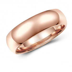 Beautiful Rose-Tone Tungsten Ring Band - Wedding - 7mm - Fashion - High Polish Finish - Unisex - Engravable - Domed MJ-TUR-448-118