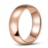 Beautiful Rose-Tone Tungsten Ring Band - Wedding - 7mm - Fashion - High Polish Finish - Unisex - Engravable - Domed MJ-TUR-448-118