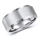 Classic Tungsten Ring Band - Wedding - 10mm - Fashion - Brushed Finish - Men's - Unisex - Engravable - Flat MJ-TUR-448-130