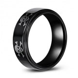 Black Skull and Crossbones Tungsten Wedding or Fashion Ring TUR448-71