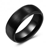 Domed Brushed Black Tungsten Wedding or Fashion Band TUR448-72