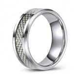 Tungsten Wedding or Fashion Ring with Carbon Fiber Inlay TUR448-74