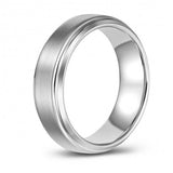 Classic Tungsten Ring Band - Wedding - 8mm - Fashion - Brushed Finish - Men's - Unisex - Engravable - Flat MJ-TUR-448-78