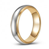 Classy Two Toned High-Polish Tungsten Ring Band - 6mm - Wedding - Fashion - Men's - Unisex - Engravable - Domed MJ-TUR-448-86