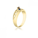 10K Yellow Gold Heart Ring - 3 Birthstone Family Ring MJ2882