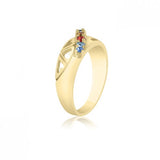 10K Yellow Gold Heart Ring - 6 Birthstone Family Ring MJ2885