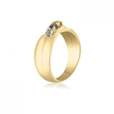 10K Yellow Gold Crossover Ring - 3 Birthstone Family Ring MJB7736