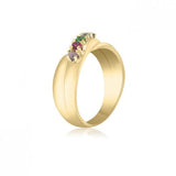 10K Yellow Gold Crossover Ring - 4 Birthstone Family Ring MJB7737