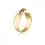 10K Yellow Gold Crossover Ring - 5 Birthstone Family Ring MJB7738