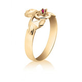 Ruby set Claddagh Ring in 10K Yellow Gold 77731177