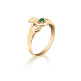 Emerald Set Claddagh Ring in 10K Yellow Gold 77731277