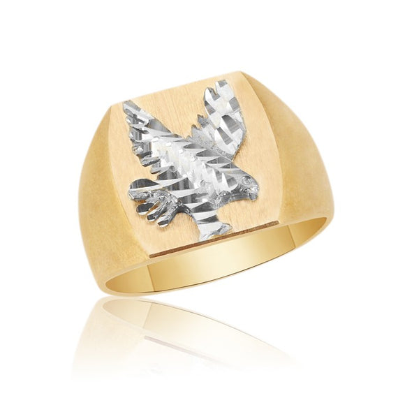 10K Two Tone Men's Eagle Ring