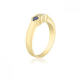 10K Yellow Gold Simple Mother's Ring - 3 Birthstone Family Ring MJF451-3