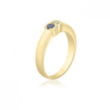 10K Yellow Gold Simple Mother's Ring - 2 Birthstone Family Ring MJF451-2