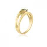 10K Yellow Gold Graceful Ring - 2 Birthstone Family Ring MJF453-11