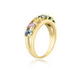 10K Yellow Gold Graceful Ring - 6 Birthstone Family Ring MJF453-15