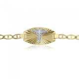 Ladies 10K Diamond Cut Medical Bracelet 10611