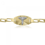 Ladies 10K Diamond Cut Medical Bracelet 10612