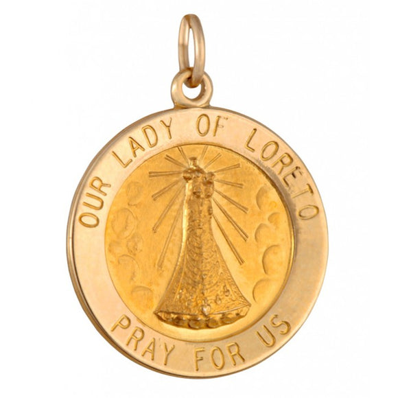 Our Lady of Loreto 18.5mm 14K Yellow Gold Pendant Charm 33208-2133