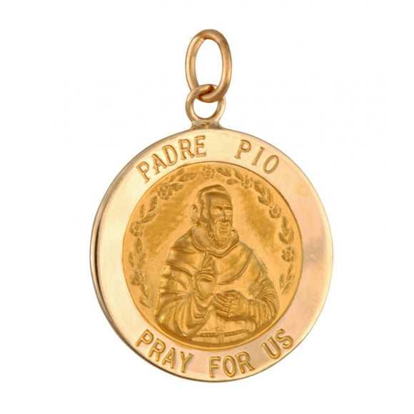 Padre Pio 18.5mm 14K Yellow Gold Pendant Charm 33208-2833