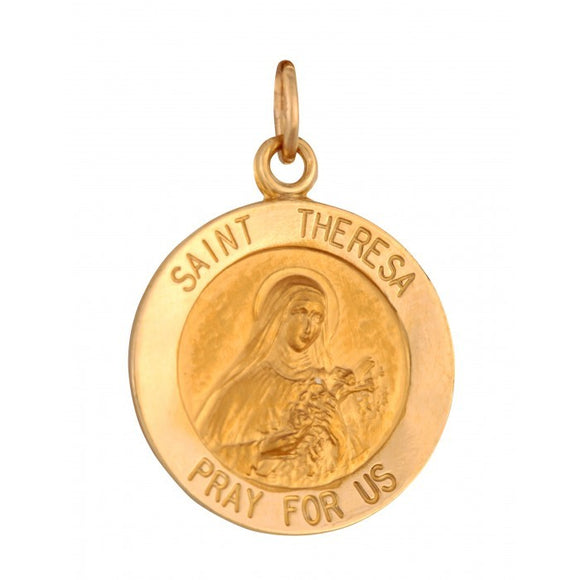 Saint Theresa 18.5mm 14K Yellow Gold Pendant Charm 33402-0933