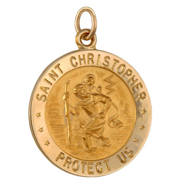 Saint Christopher 18.5mm 14K Yellow Gold Pendant Charm 22208-4822