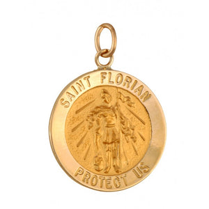 Saint Florian 18.5mm 14K Yellow Gold Pendant Charm 33402-0133