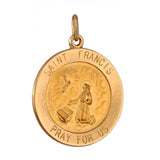 Saint Francis 18.5mm 14K Yellow Gold Pendant Charm 33209-0433