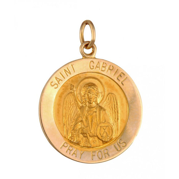 Saint Gabriel 18.5mm 14K Yellow Gold Pendant Charm 33209-0633