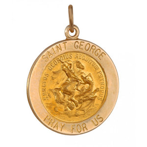 Saint George 18.5mm 14K Yellow Gold Pendant Charm 33209-0933