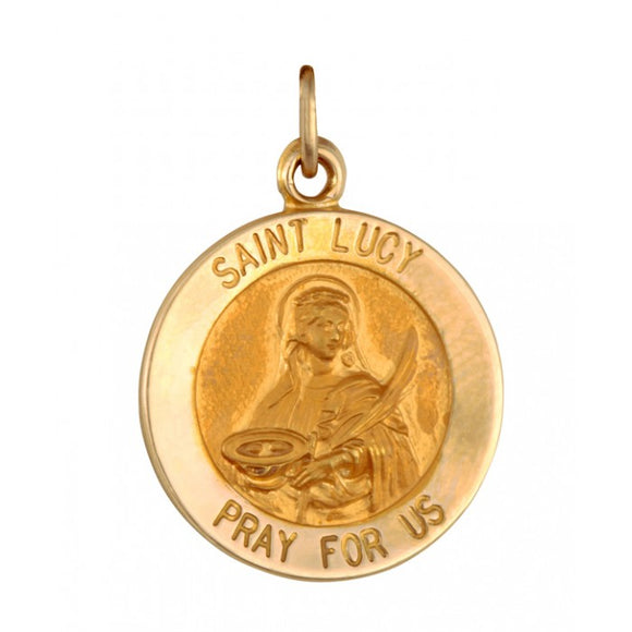 Saint Lucy 15.5mm 14K Yellow Gold Pendant Charm 33209-2333