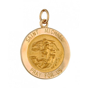 Saint Michael 15.5mm 14K Yellow Gold Pendant Charm 33209-3233