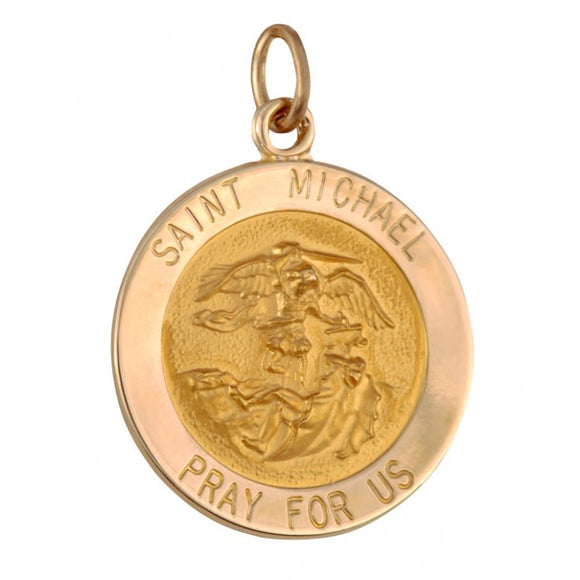 Saint Michael 18.5mm 14K Yellow Gold Pendant Charm 33209-3333