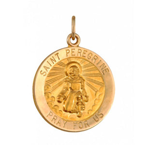 Saint Peregrine 18.5mm 14K Yellow Gold Pendant Charm 33209-3733