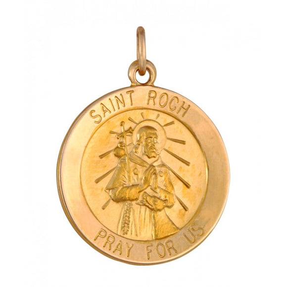 Saint Roch 18.5mm 14K Yellow Gold Pendant Charm 33209-4033