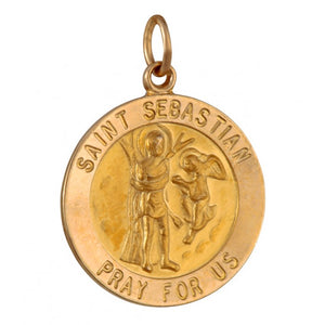 Saint Sebastian 18.5mm 14K Yellow Gold Pendant Charm 33209-4133