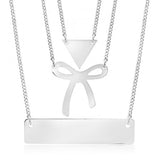 Small 10K White Gold Horizontal Bar Pendant MJP03W