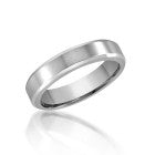 Beveled Mirror Edge Brushed Titanium Comfort Fit Wedding Band 66TUR-420-0666