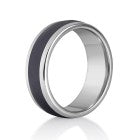 Domed Tungsten and Black Ceramic Wedding Band or Fashion Ring 66TUR-4483966