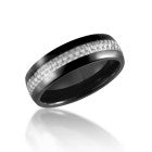 Black Ceramic and Carbon Fiber Ring - Wedding Band 66TUR-4483266