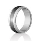 Comfort Fit Tungsten and Black Ceramic Wedding Band or Fashion Ring 66TUR-4483866