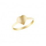 Heart Signet Ring - 10K Yellow Gold/White Gold/Pink Gold or Sterling Silver MJ405-81